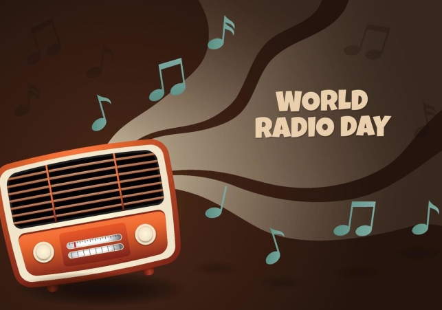 world-radio-day-background-free-vector